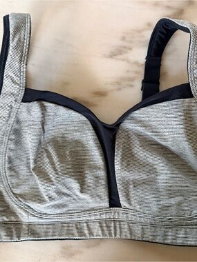 lululemon athletica Black & White Striped Support Bra